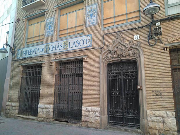 Imprenta Blasco, Plaza Ecce Homo (entre la plaza de San Felipe y la Avenida César Augusto), Zaragoza