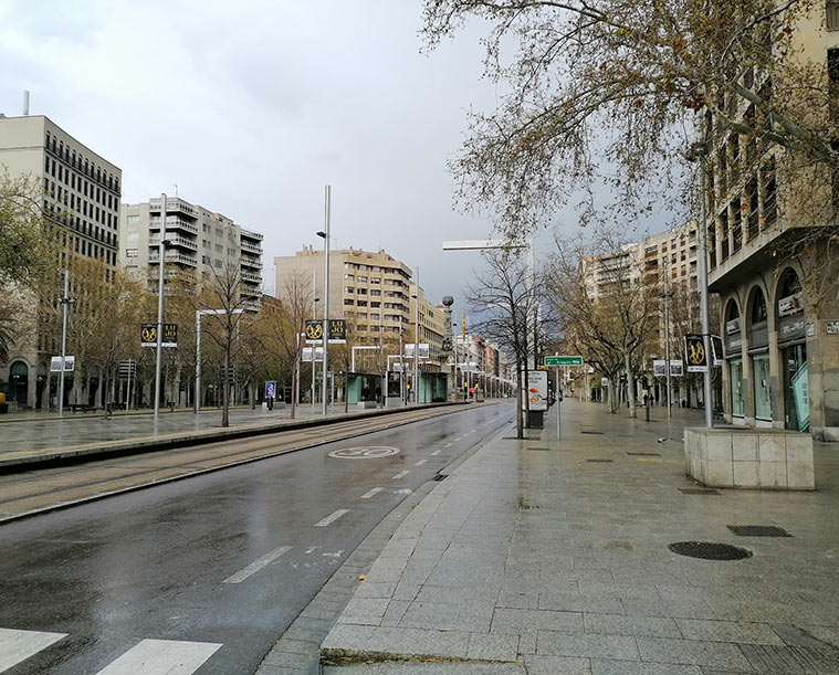 Vista del Paseo Independencia desde Plaza de Aragón
