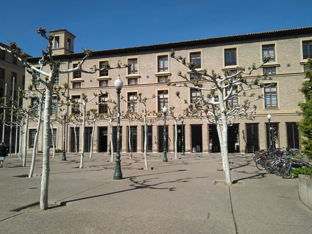 Vista del Edificio Pignatelli, actual sede del Gobierno de Aragón, desde el Paseo Pignatelli