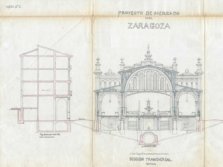 Proyecto original del Mercado Central manuscrito por Félix Navarro en 1895