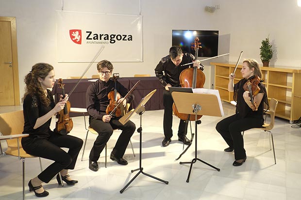 El grupo residente Ensemble Bayona, tras su concierto “Cuartetos al margen”