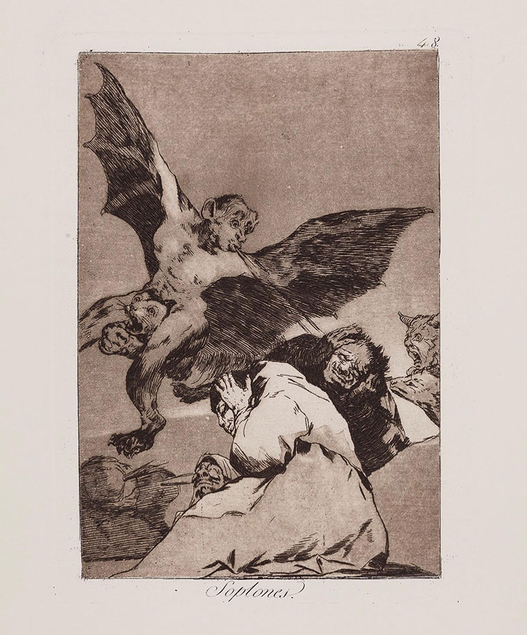 Estampa número 48 de la serie de grabados "Caprichos" de Francisco de Goya y Lucientes