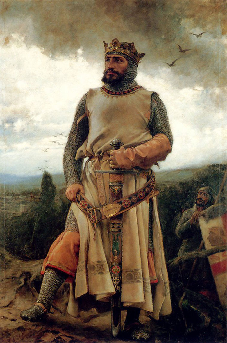 Retrato (imaginario) del rey Alfonso I ‘el Batallador’, realizado por Francisco Pradilla en 1879