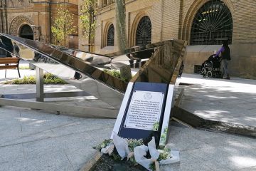 Monumento en recuerdo a las víctimas de la Covid-19 en Zaragoza