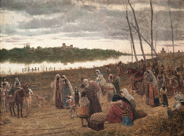 Expulsión de los judíos en 1492 en un lienzo de Joaquín Turina y Areal, 1890