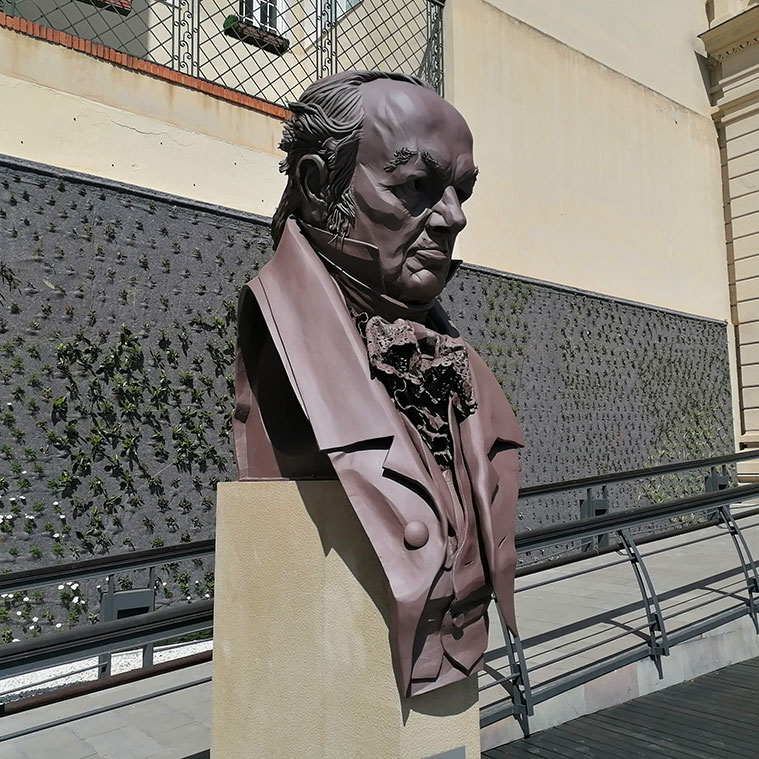busto de Francisco de Goya de Iñaki Rodríguez en Fundación Ibercaja