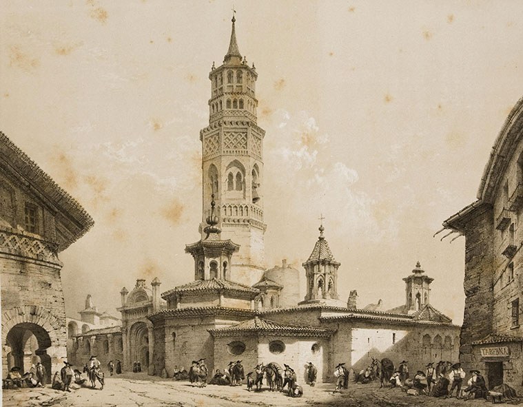 La Iglesia de San Pablo en 1842. Autores: Jenaro Pérez Villaamil y Alfred Guesdon. Archivo Municipal de Zaragoza