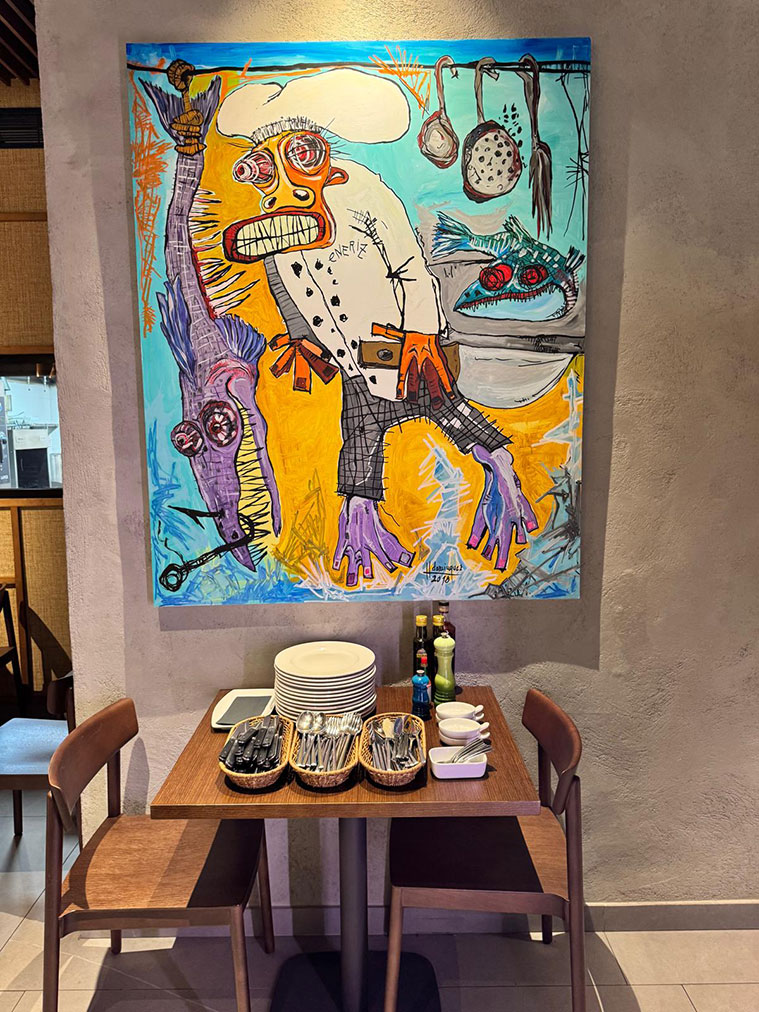 Decoración en el comedor de La Uve