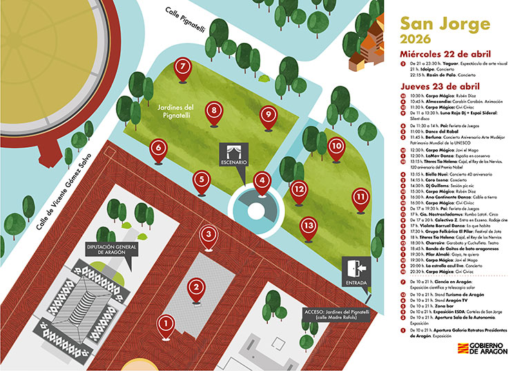 Programación del día de San Jorge en el Edificio Pignatelli 2026