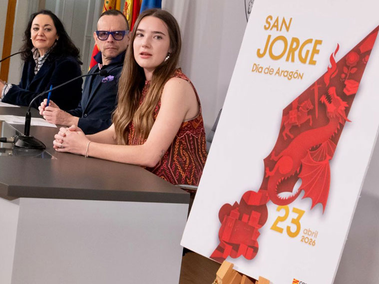  cartel anunciador este año de la festividad de San Jorge es obra de Marina Buil Guardia