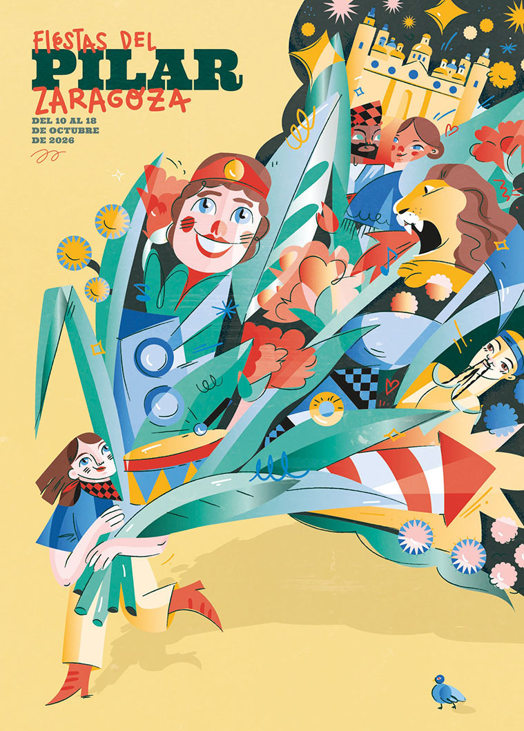 Cartel Fiestas del Pilar 2026 La ciudad en Ofrenda